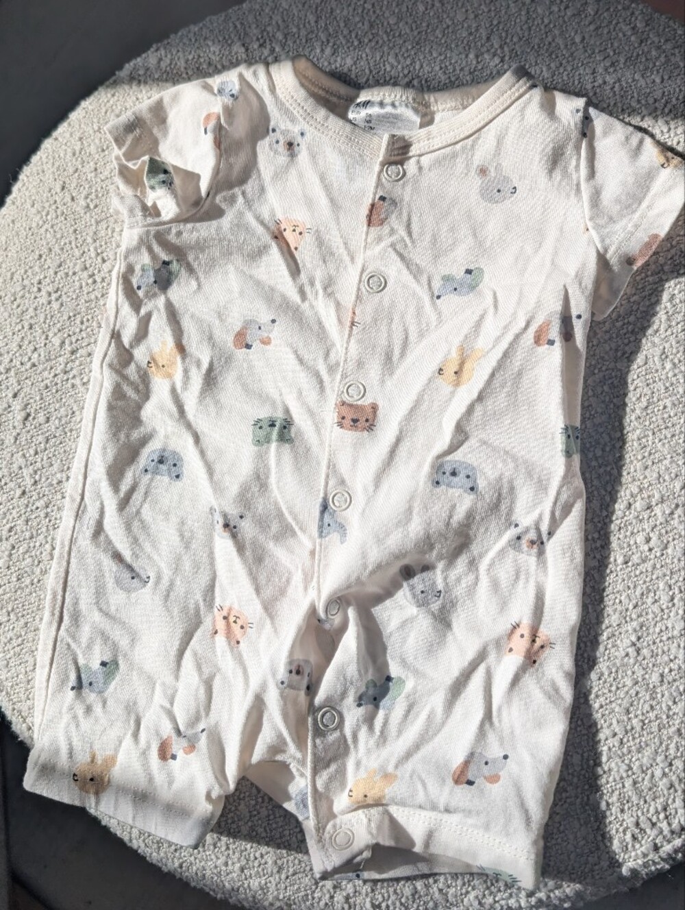Baby Bundle Pastel Cream Animal-Print Pajama Onesie